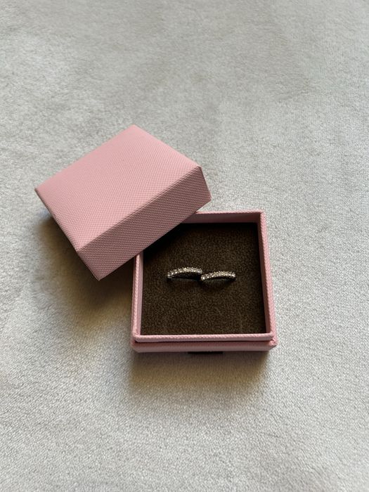 Kolczyki koła z cyrkoniami kolor srebrno- złoty