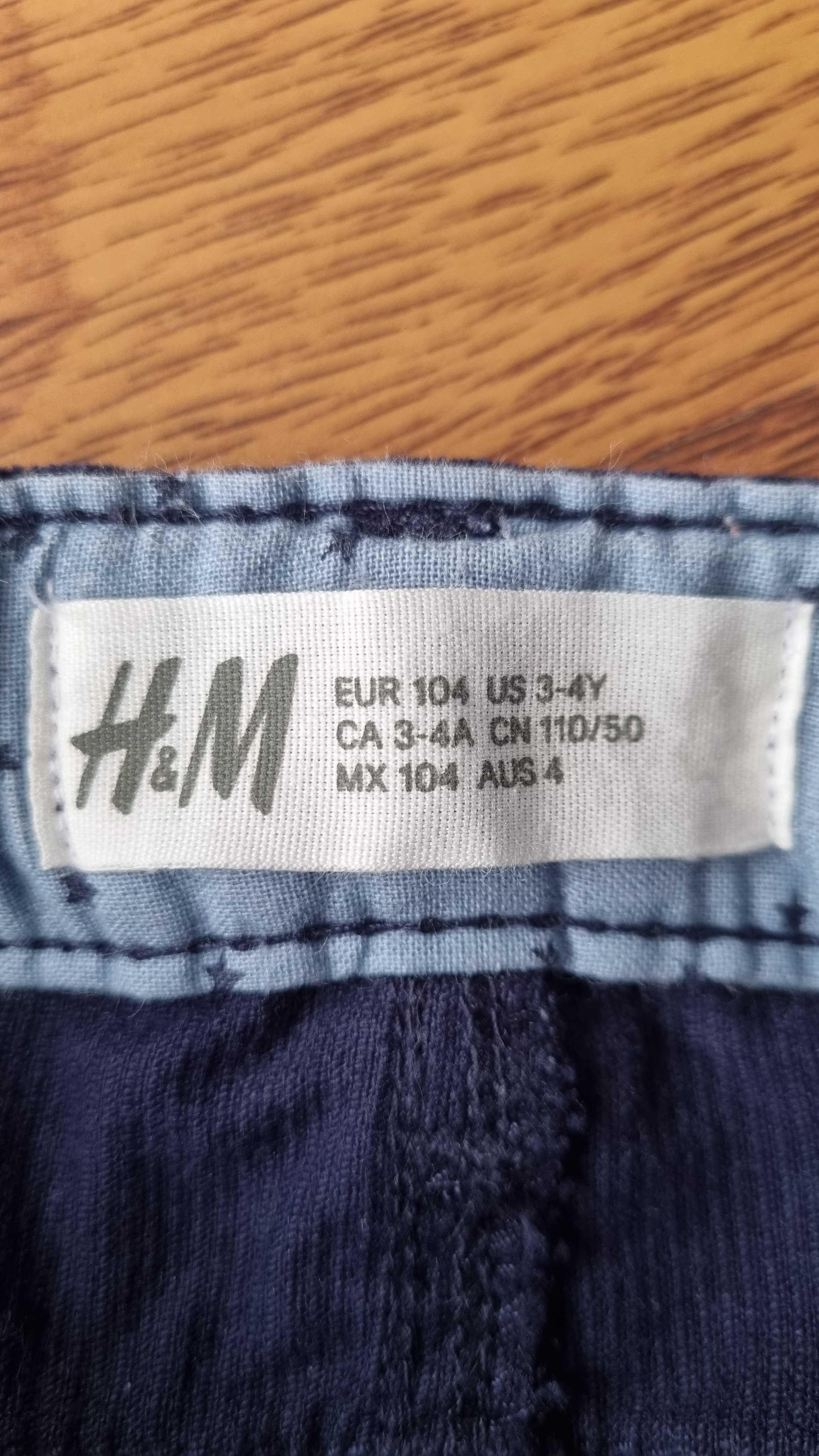Dziewczęce spodnie sztruksowe / sztruksy H&M, rozm. 104