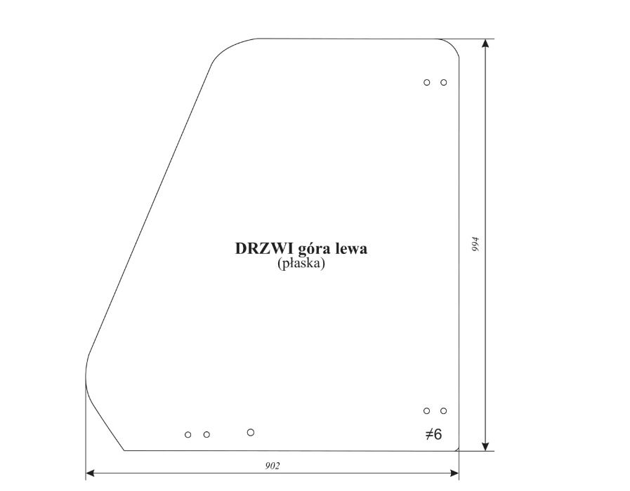 Szyba drzwi Merlo 27.8, 29.6, 30.6, 30.9, 25.6, 28.8, 36.7, ACX907