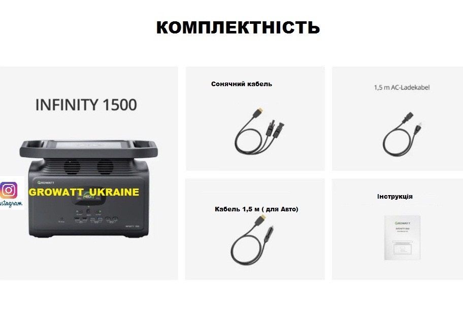 зарядная станция  Growatt Infinity 1500Вт — свет, техника, комфорт