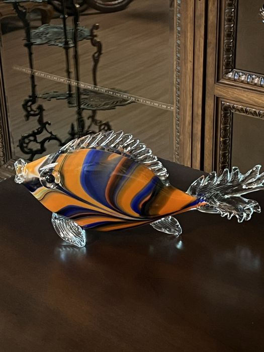 Стеклянная фигура  из муранского стекла в виде рыбки.Франция