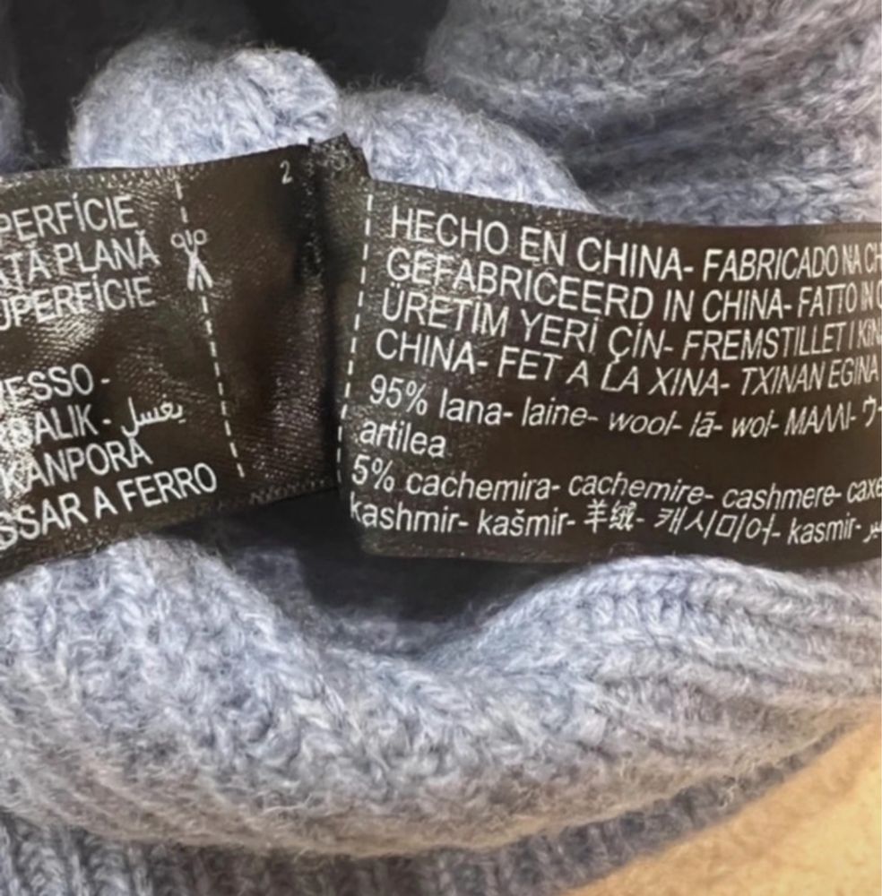 Sweter kardigan M 38 massimo dutti niebieski kaszmir wełna hit viral