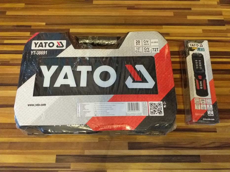Yato 20 części YT-38691 + YT-08513 latarka Led-Nowy zestaw na 2024 Rok