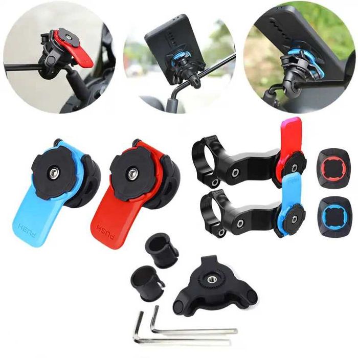 Suporte telemóvel amortecedor universal compatível quad lock moto