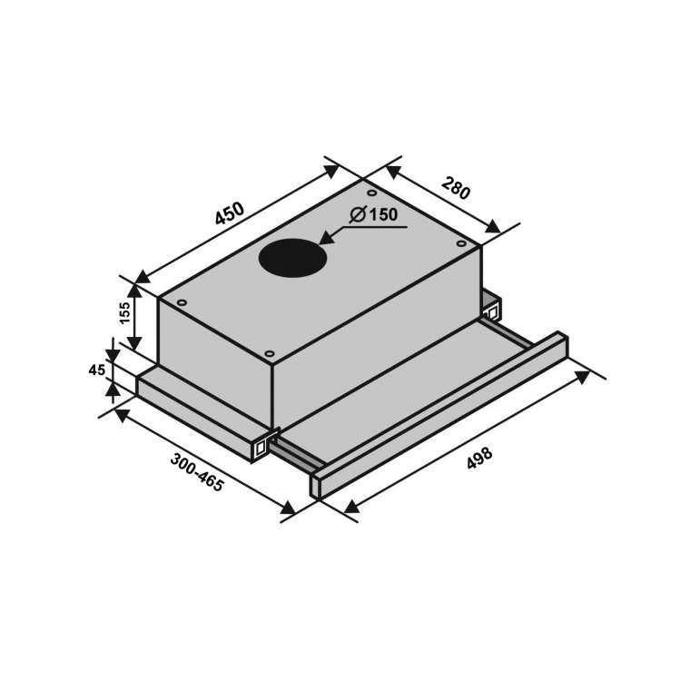 Витяжка  ventolux GARDA 50 INOX 1000 LED