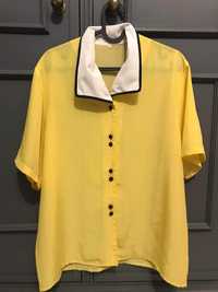 Camisa amarela com riscas brancas