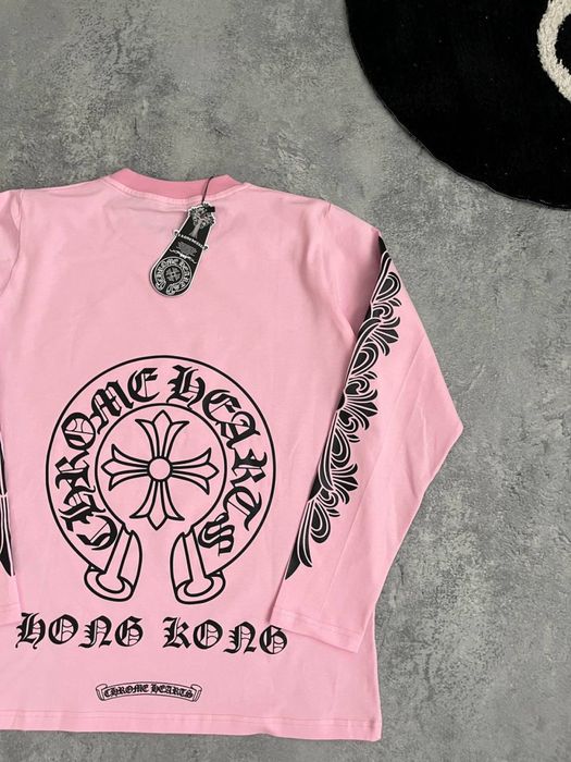 Лонгслив Chrome Hearts рожевий / Кофта хром хардс