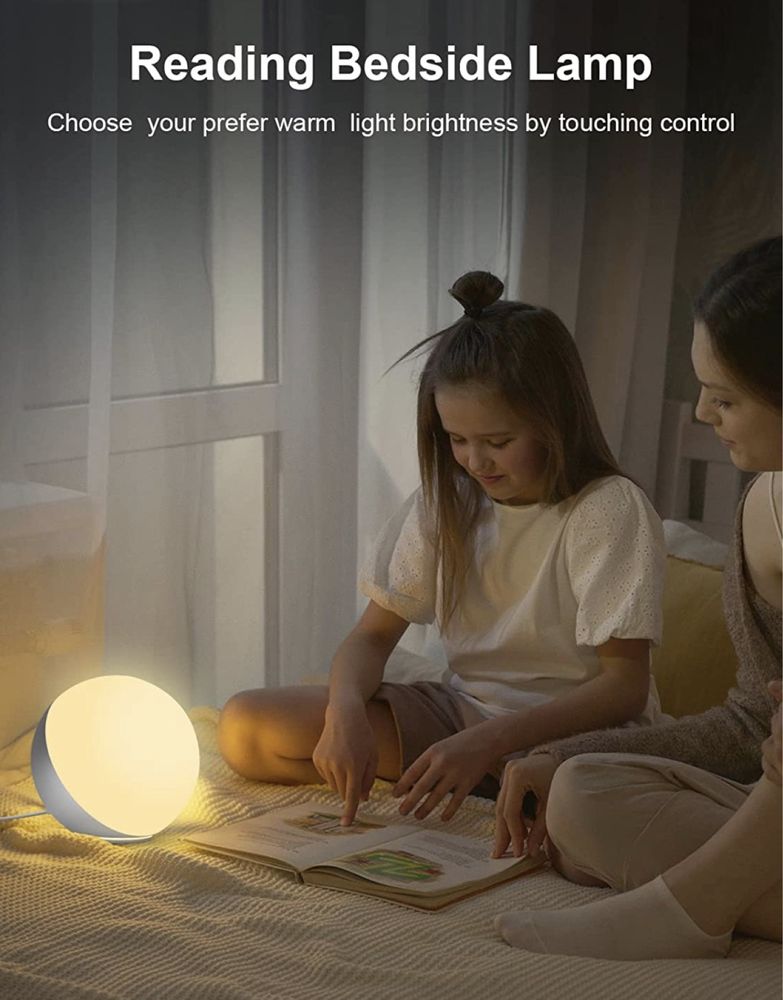 Nowa lampka nocna, lampa na biurko RGB, LED, 5 poziomów jasności