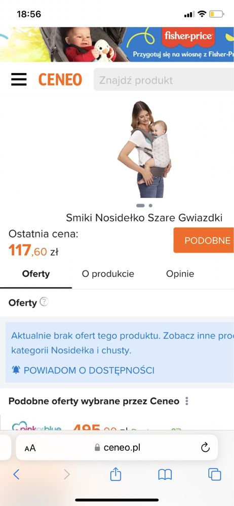 Nosidełko smiki idealny stan