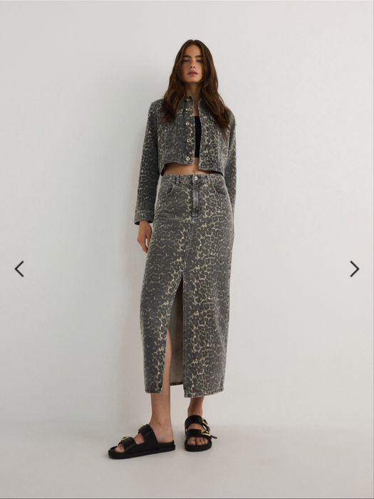 Джинсова спідниця міді від Reserved XS