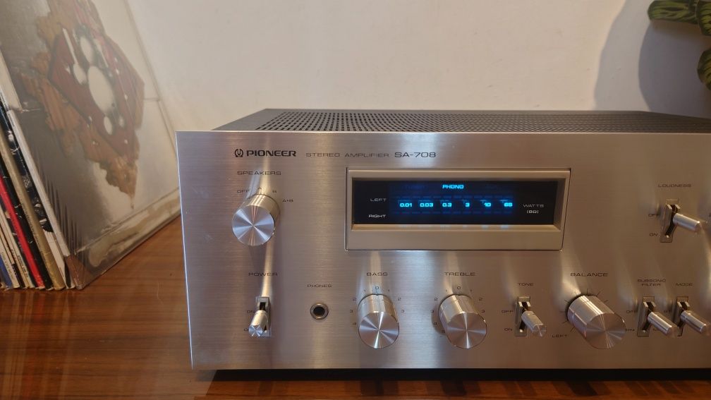 Pioneer SA708 BLUELINE, wzmacniacz stereo, vintage lata 70te