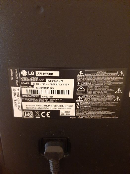 TV LG 32°   32LB550B
