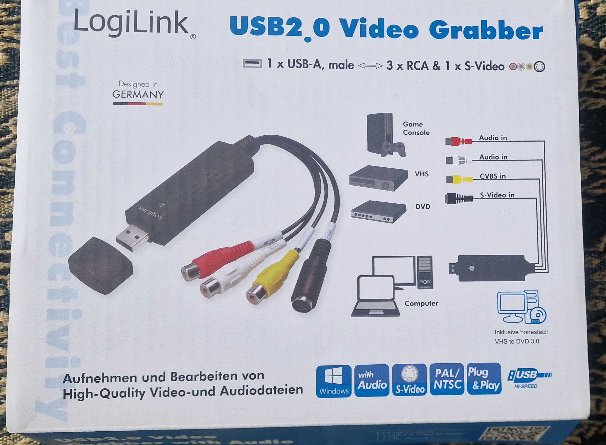 Zestaw do przegrywania z VHS -USB Video Grabber