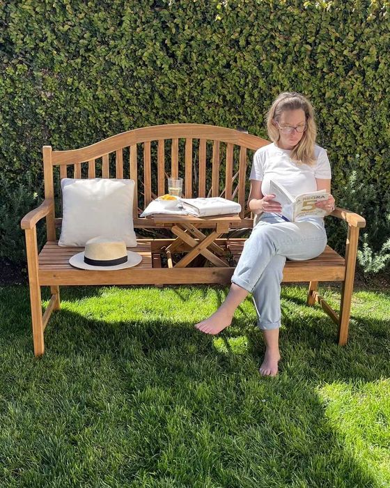 Ławka ogrodowa 150 cm Drewno akacjowe Brązowy