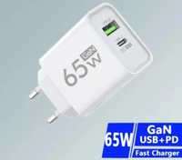 Ładowarka do telefonu 65W Biała , kabel do ładowarki USB-C