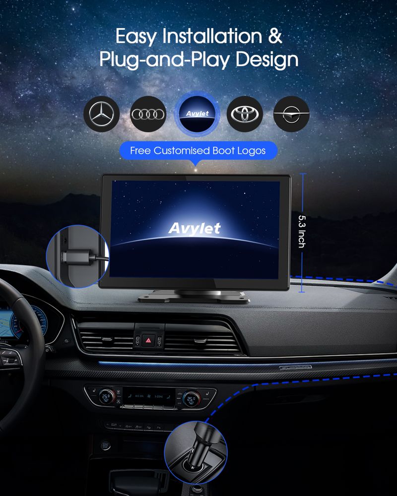 Монітор Carplay з відеореєстратором 4К Avylet Rc07