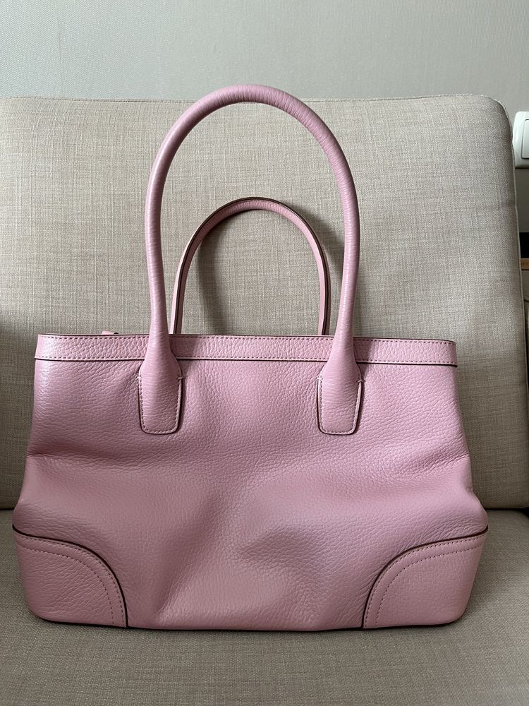 Розовая кожаная сумка-тоут Ralph Lauren