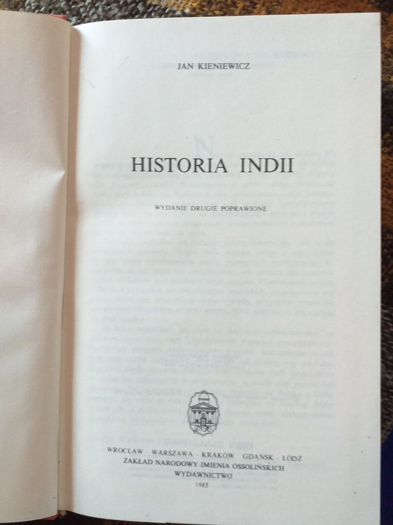 Jan Kieniewicz Historia Indii Ossolineum 1980