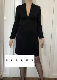 Sisley mała czarna sukienka z wiskozy