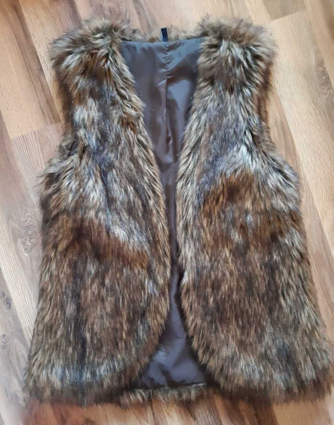 Futerko kamizelka brązowo czarna rozmiar M vintage must have ombre