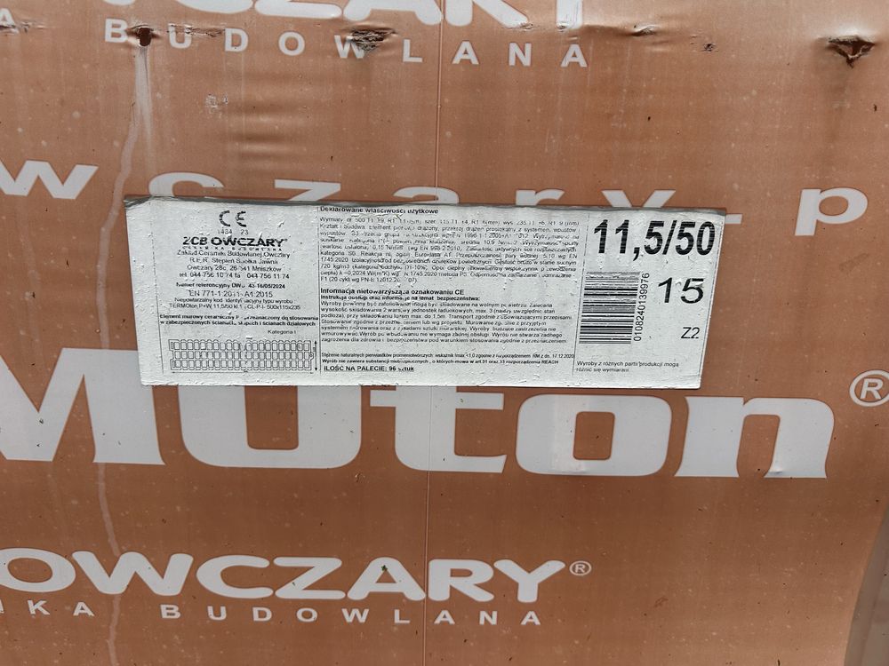 Cegła porotherm 25P+W 2 palety
