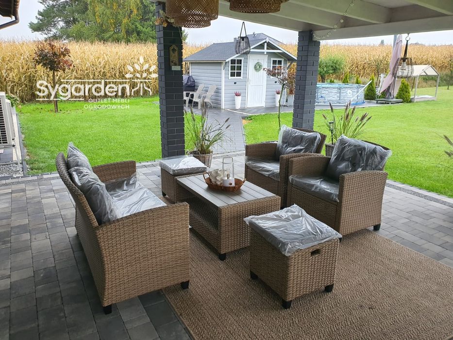 Zestaw mebli ogrodowych, kawowy jasny beż.