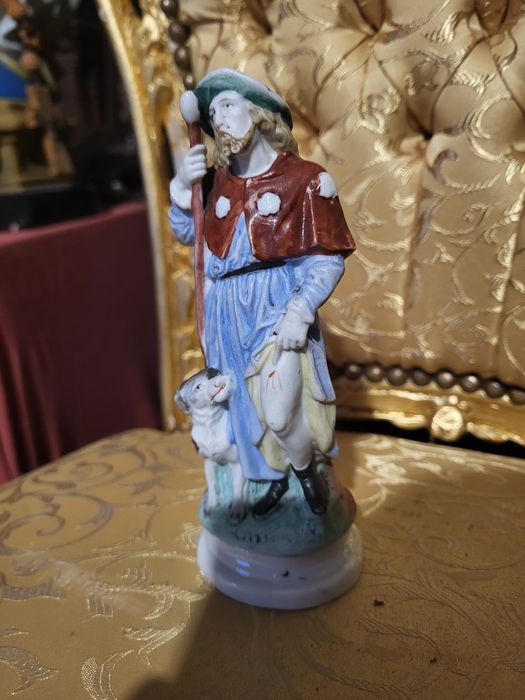 Stara porcelanowa figurka Święty Roch