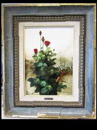 pintura em óleo sobre tela "Rosas" Original - José Barbeta "Barbera"
