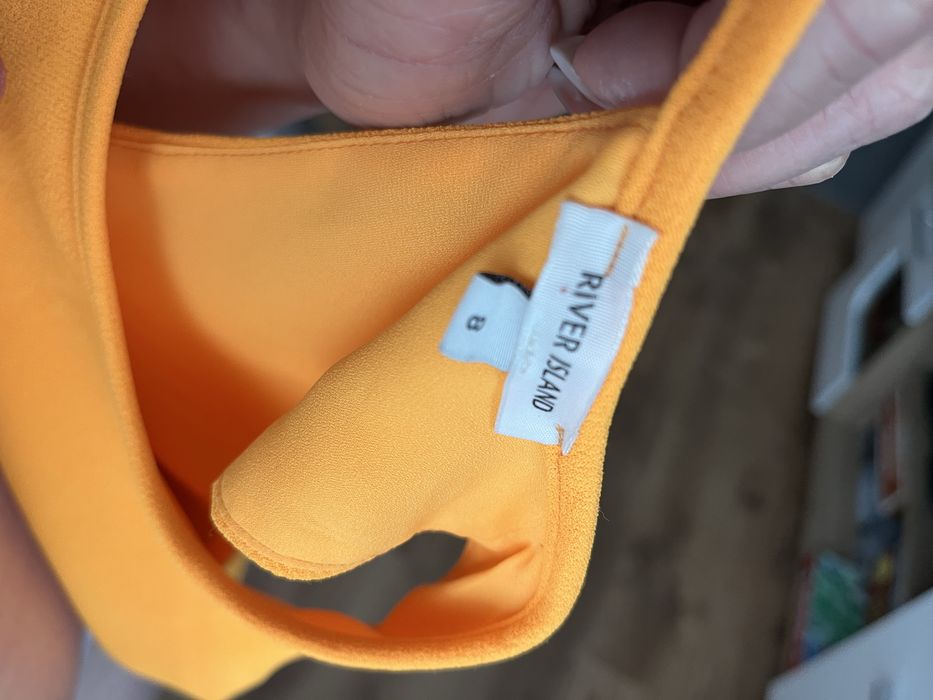 Sukienka river island pomarańczowa luźna zwiewna ramiączka