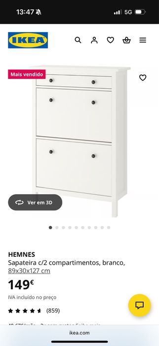 Sapateira IKEA modelo HEMNES