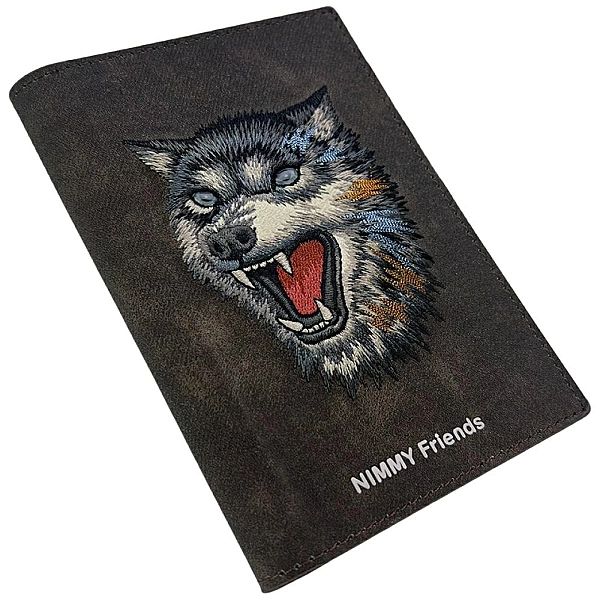 Etui Nimmy Raptor Wolf na paszport / portfel - brązowe