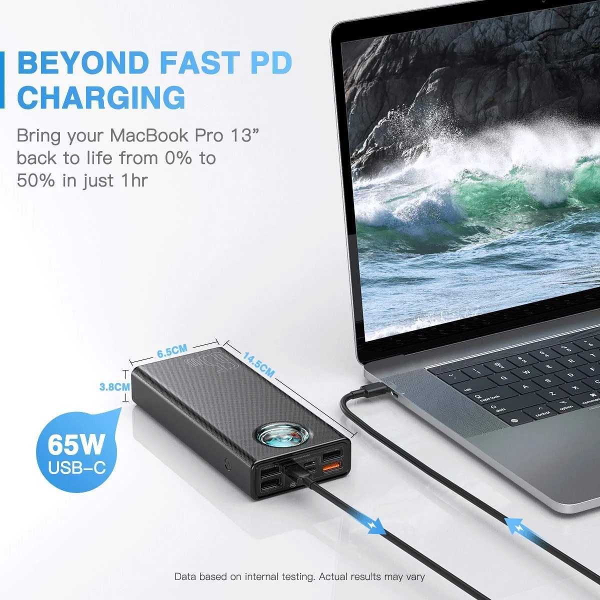Батарея Powerbank Baseus Amblight 30000 65W для ноутбука , телефона