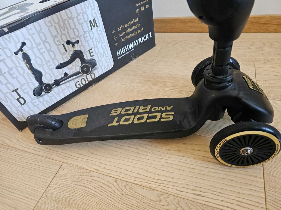 Hulajnoga Highwaykick 1 Jeździk i hulajnoga 2w1 Black & Gold LE