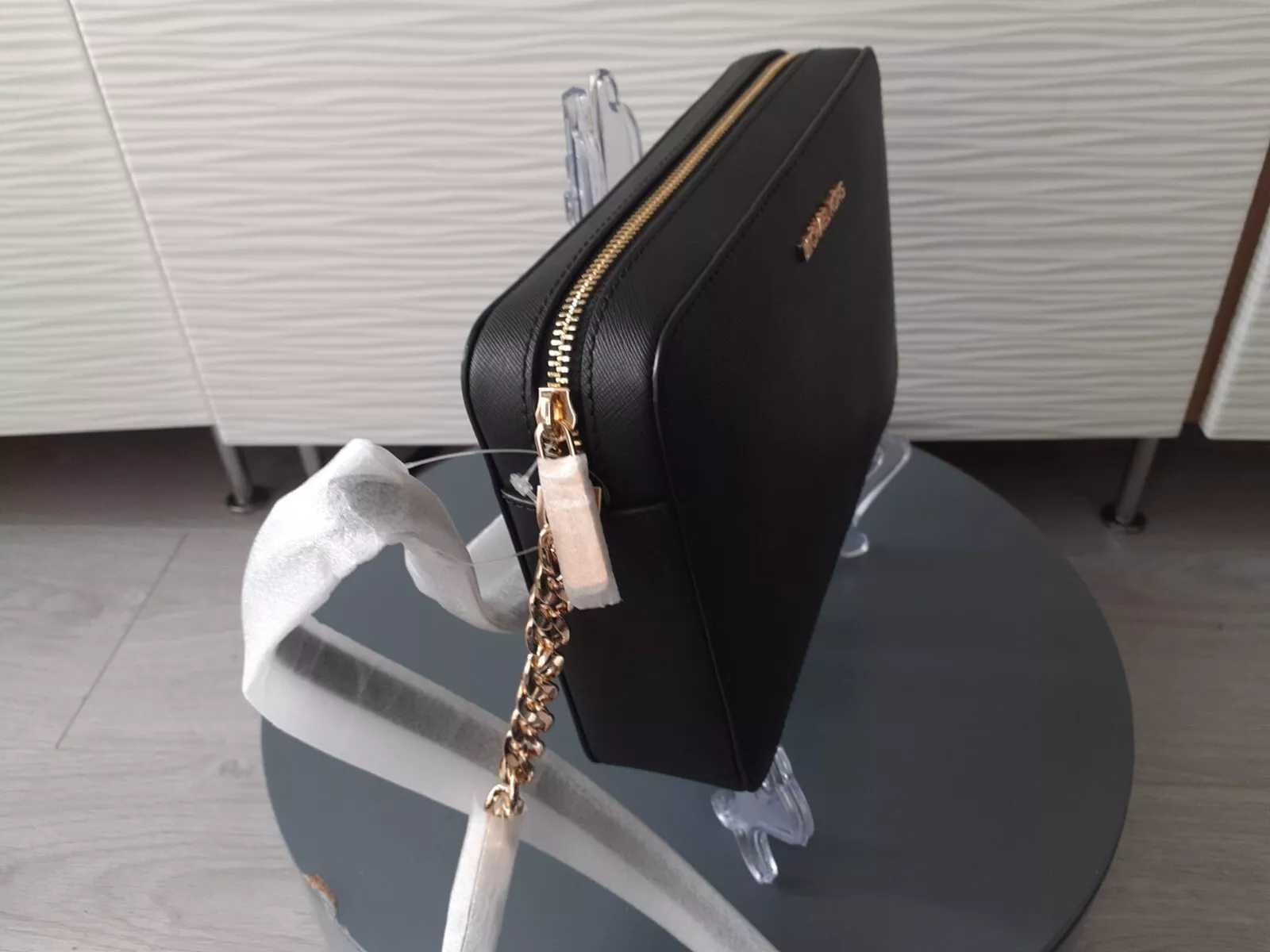 Шкіряна сумка через плече Michael Kors Jet Set оригінал чорна