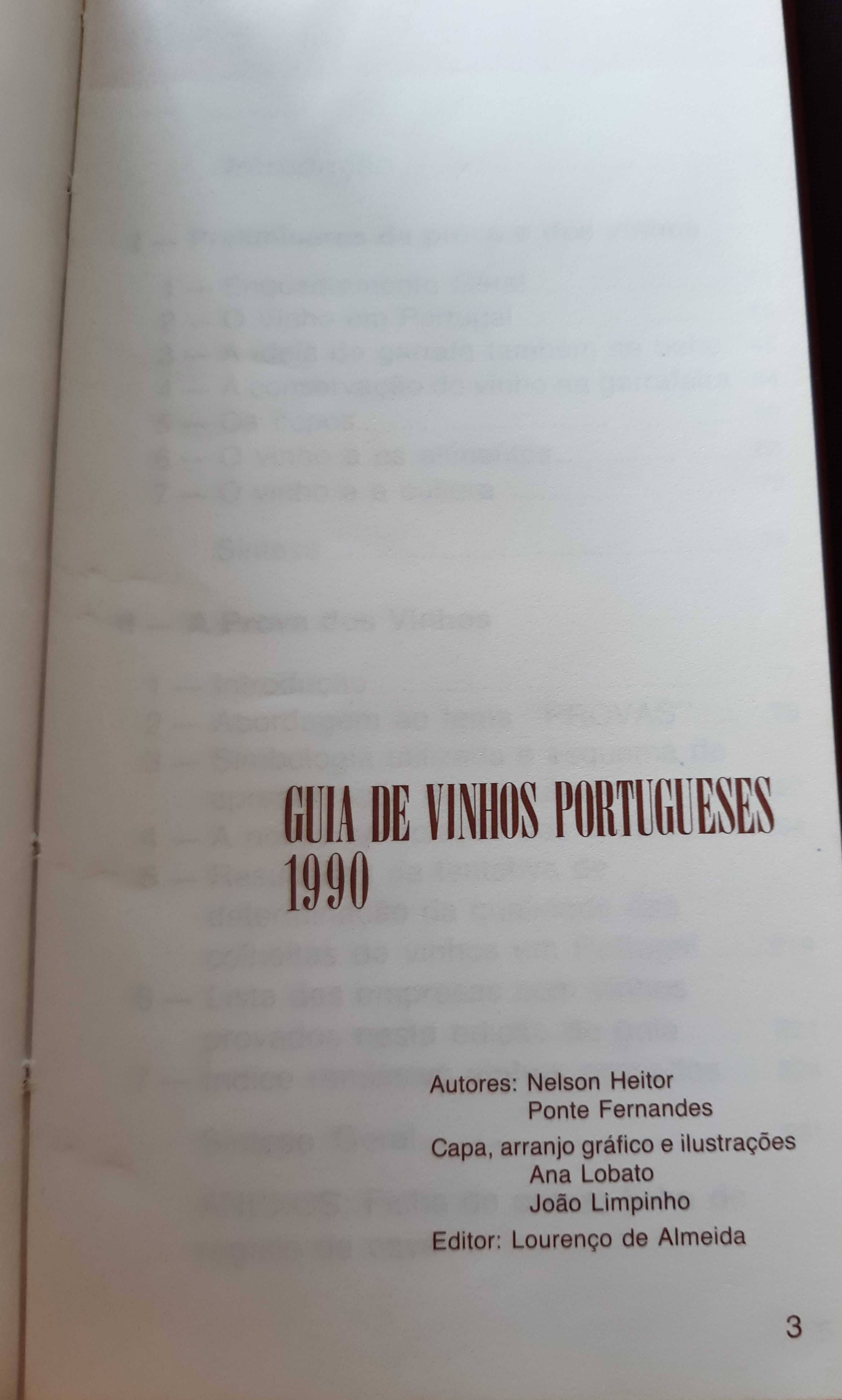 Guia e vinhos portugueses 1990 de Nelson Heitor e Ponte Fernandes