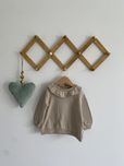 Bluza h&m 80 beżowa kołnierzyk falbanka