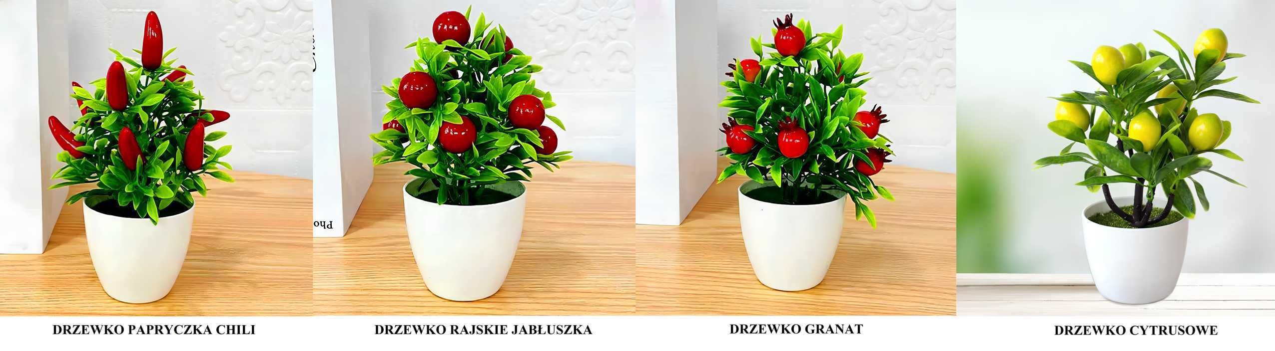 SZTUCZNE DRZEWKO OWOCOWE rajskie jabłuszko w donizcce ozdoba domu