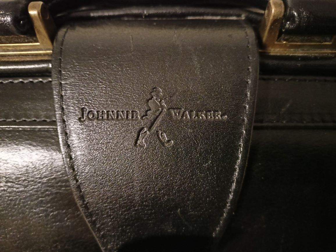 Męska skórzana czarna torba ala lekarska Johnnie Walker