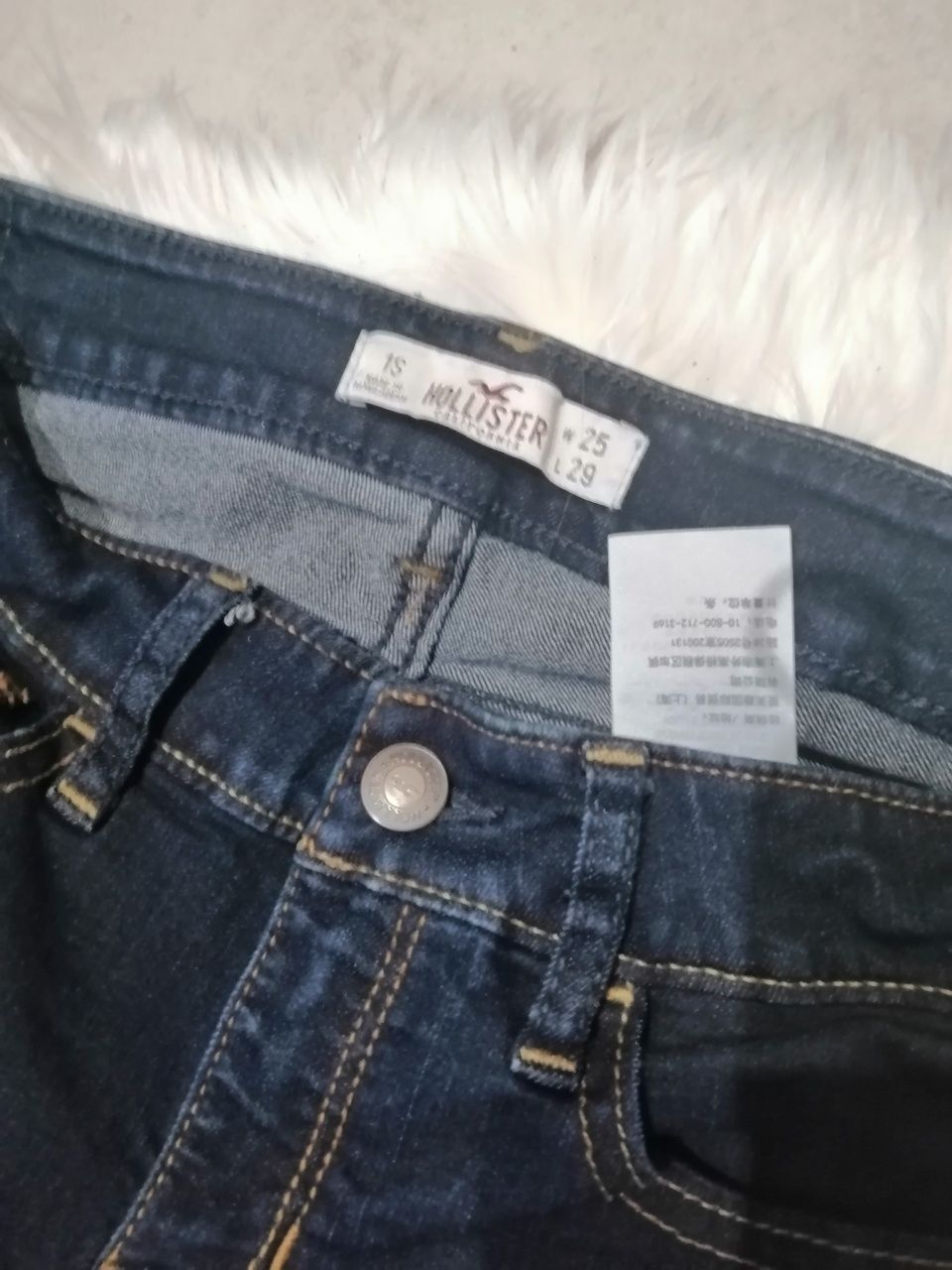 HOLLISTER jeansy 25/29 jak nowe granatowe slim rurki spodnie