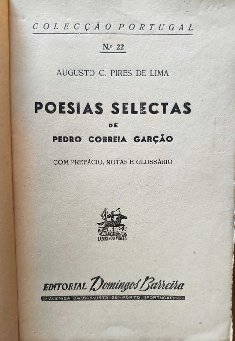 Poesias Selectas de P. Correia Garção