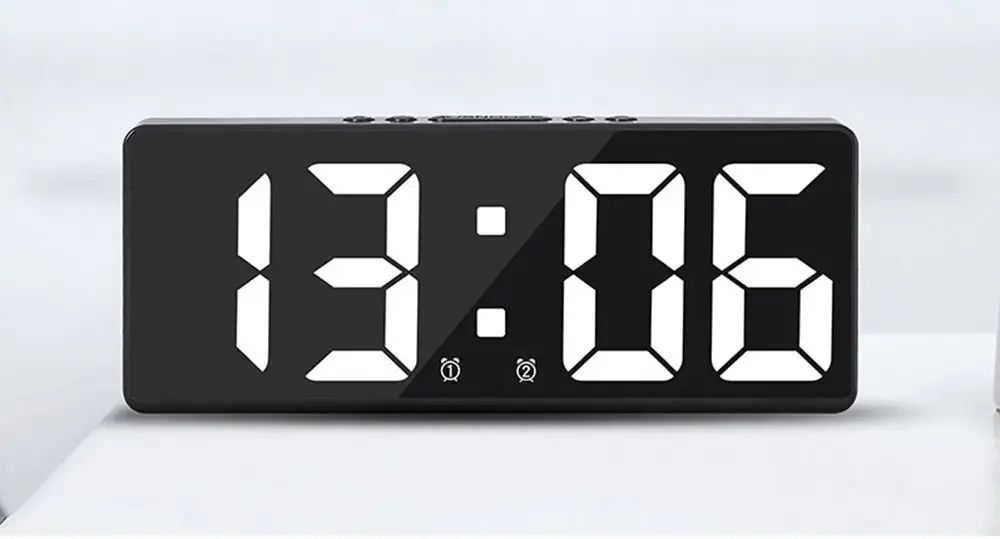 Budzik zegar elektroniczny LED cyfrowy alarm termometr USB