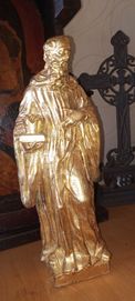 Antyczna, złocona figura Święty Benedykt.