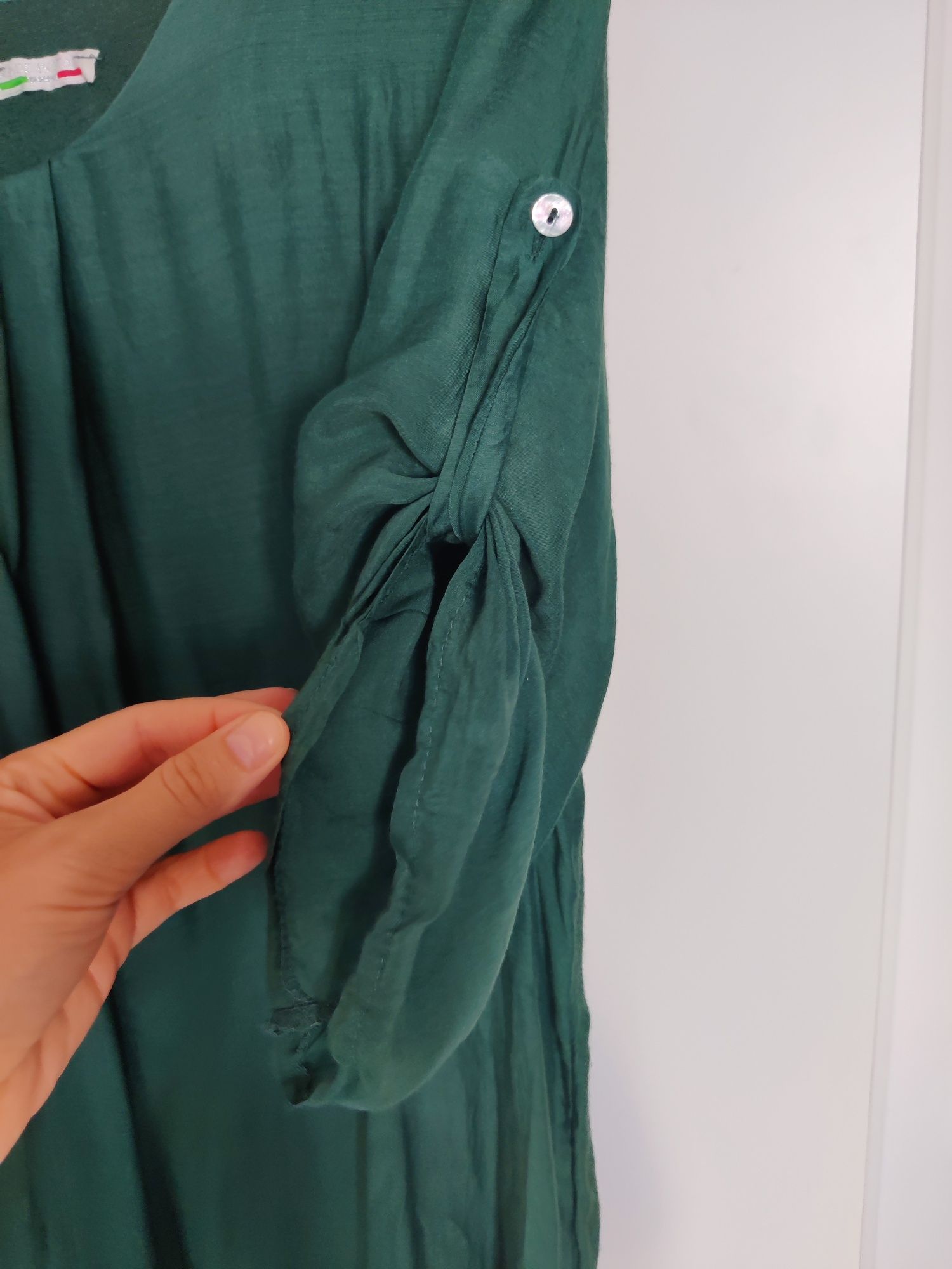 Túnica-blusa verde oversize