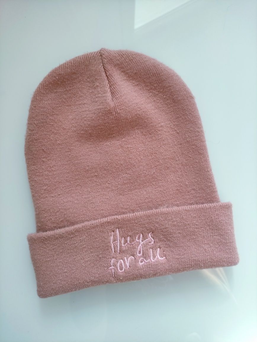 Czapka beanie Reserved 5-9 lat / pudrowy róż, ciepła zimowa dziewczęca