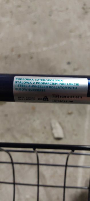 Podpórka czterokołowa stalowa, z podparciem pod łokcie