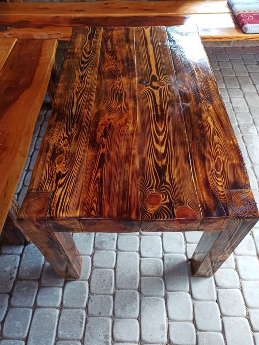 Stół drewniany zestaw ogrodowy altana