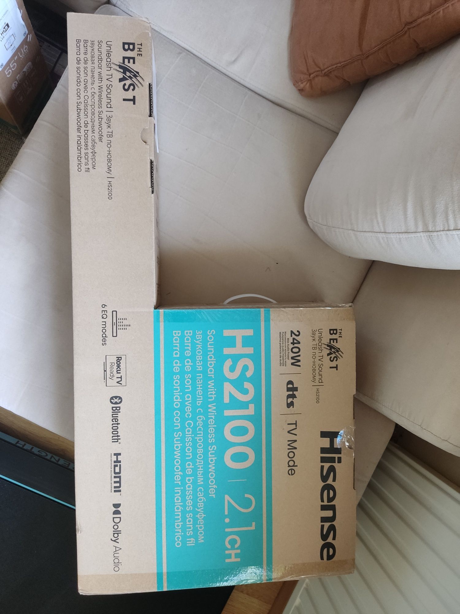 Nowy Soundbar HISENSE HS2100 Czarny 2.1-kanałowy, Bezprzewodowy subwoo
