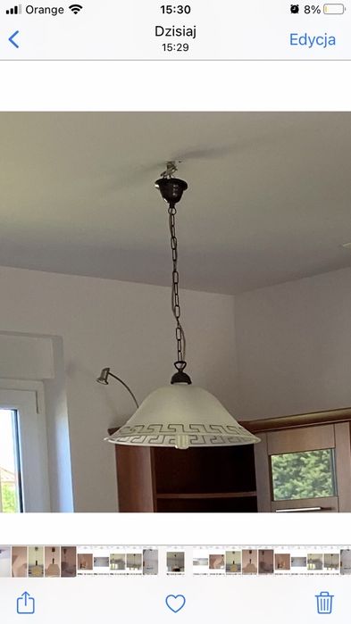 Lampa widząca ze szklanym kloszem