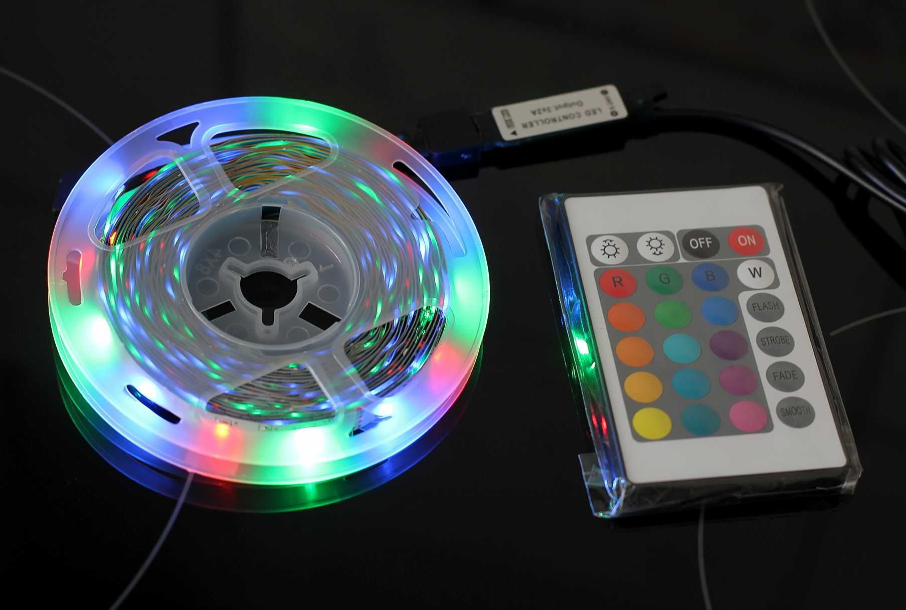 Світлодіодна стрічка LED 5 м светодиодная USB лента RGB