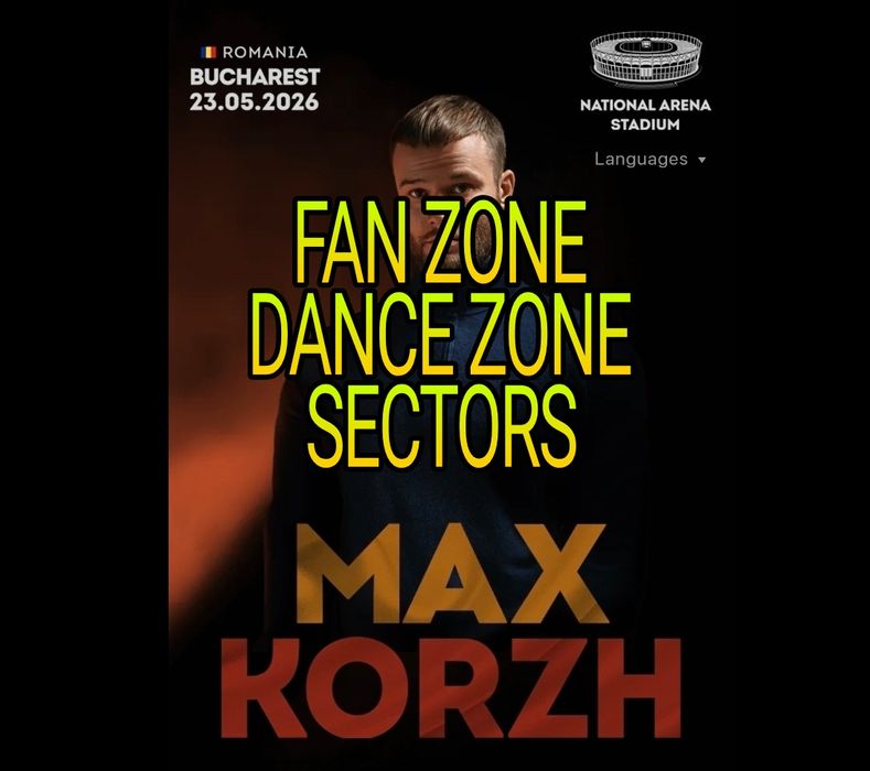 Квитки Макс Корж 23.05.2026 Бухарест Фан, Денс, Сектори